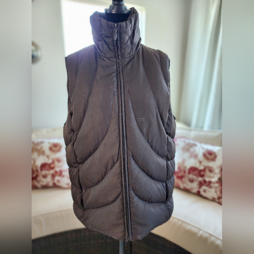 Nine West Womens Brown Puffer Vest size L